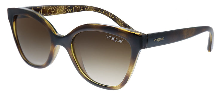 Vogue Eyewear Junior VJ 2001 W65613 Cat-Eye Plastic Dark Havana Sunglasses with Brown Gradient Lens