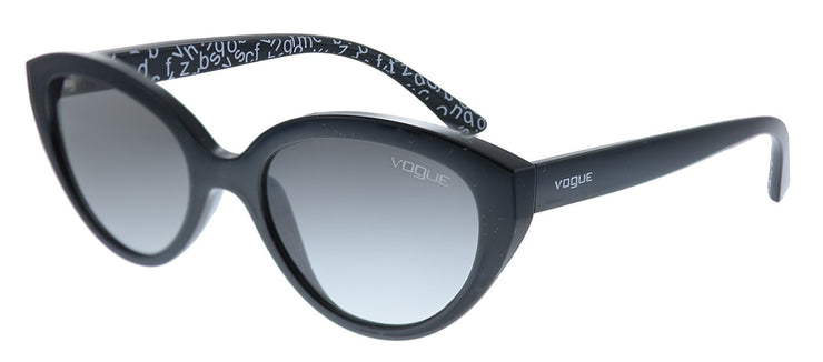 Vogue Eyewear Junior VJ 2002 W44/11 Cat-Eye Plastic Black Sunglasses with Grey Gradient Lens