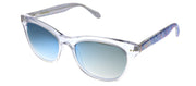 Lilly Pulitzer LP Miraval CR Rectangle Plastic Clear Sunglasses with Blue Mirror Lens
