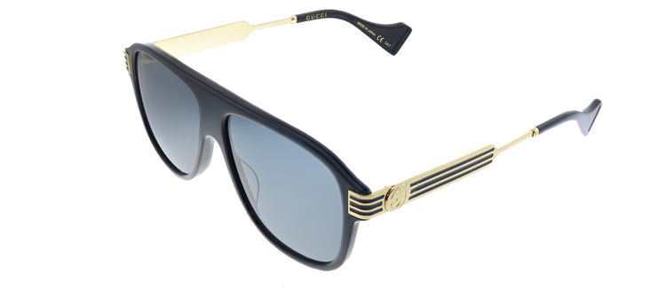 Gucci GG 0587S 001 Aviator Acetate Black Sunglasses with Grey Lens