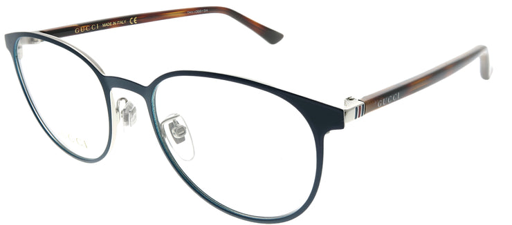 Gucci GG 0293O 004 Round Metal Blue Eyeglasses with Demo Lens