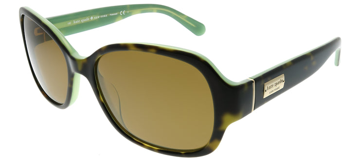 Kate Spade KS Akira/P TJA VW Rectangle Plastic Tortoise/ Havana Sunglasses with Brown Polarized Lens