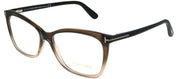 Tom Ford FT 5514 050 Transparent Brown Cat Eye Plastic Brown Eyeglasses with Demo Lens