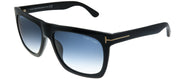 Tom Ford Morgan TF 513 01W Black Rectangle Plastic Black Sunglasses with Blue Gradient Lens