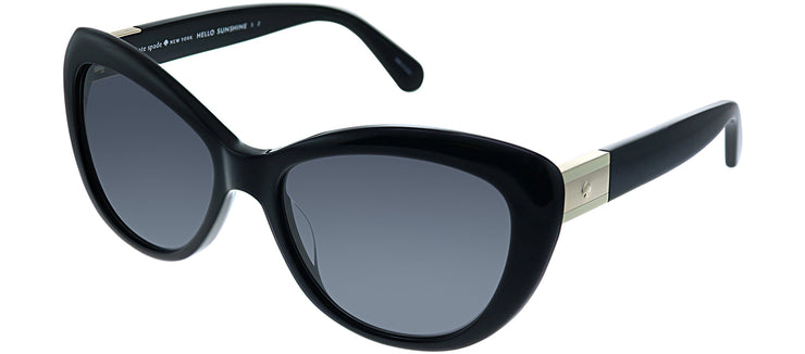 Kate Spade KS Emmalynn 807 Cat-eye Plastic Black Sunglasses with Grey Polarized Lens