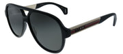 Gucci Seasonal Icon GG 0463S 002 Aviator Acetate Black Sunglasses with Grey Polarized Lens