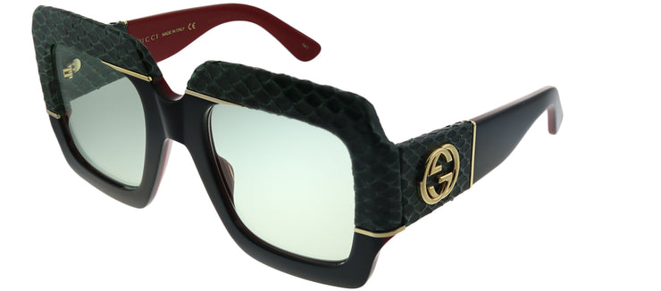 Gucci GG 0484S 003 Square Acetate Green Sunglasses with Green Lens