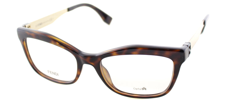 Fendi FF 0050 PGM Rectangle Plastic Brown Eyeglasses with Demo Lens
