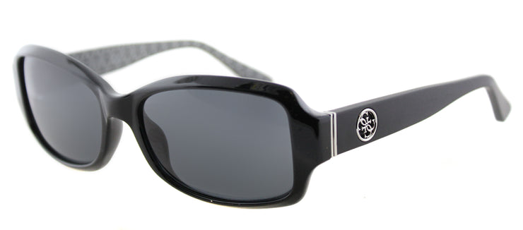 Guess GU 7410 01A Oval Plastic Black Sunglasses with Grey Lens