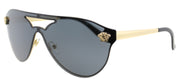 Versace VE 2161 100287 Aviator Metal Gold Sunglasses with Grey Lens