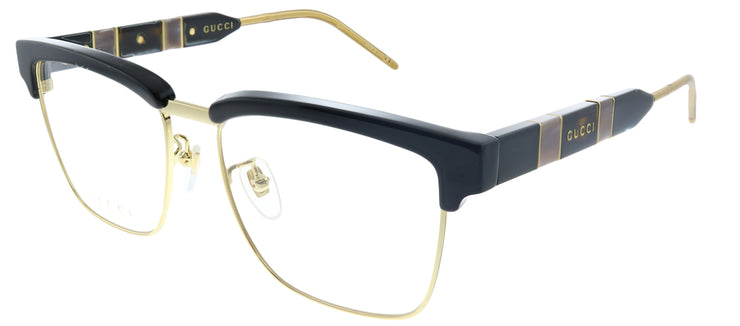 Gucci GG 0605O 001 Square Metal Black Eyeglasses with Demo Lens