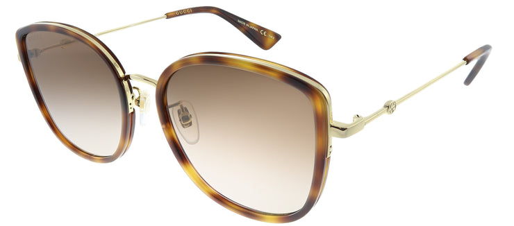 Gucci GG 0606SK 003 Cat-Eye Acetate Tortoise/ Havana Sunglasses with Brown Gradient Lens
