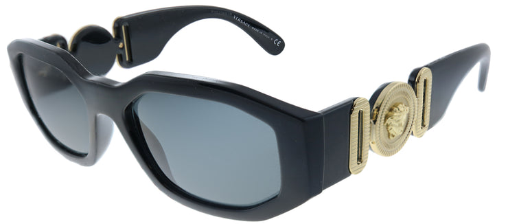 Versace VE 4361 GB1/87 Geometric Plastic Black Sunglasses with Grey Lens