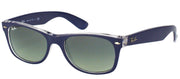 Ray-Ban New Wayfarer RB 2132 605371 Wayfarer Plastic Blue Sunglasses with Grey Gradient Lens