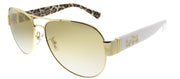 Coach HC 7059 92496E Pilot Metal Gold Sunglasses with Gold Mirrored Gradient Lens