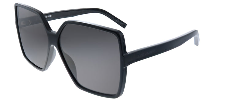 Saint Laurent Betty SL 232 001 Square Acetate Black Sunglasses with Grey Lens