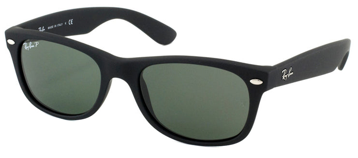 Ray-Ban RB 2132 622/58 Wayfarer Plastic Black Sunglasses with Green Polarized Lens