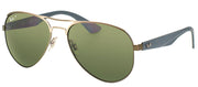 Ray-Ban RB 3523 029/9A Aviator Metal Ruthenium/ Gunmetal Sunglasses with Green Polarized Lens