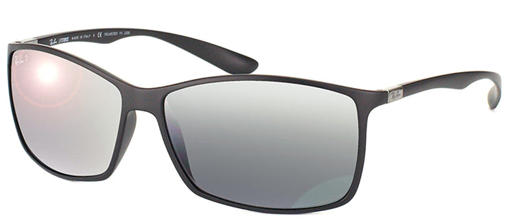 Ray-Ban Lightweight RB 4179 601S82 Square Plastic Black Sunglasses with Silver Polarized Lens