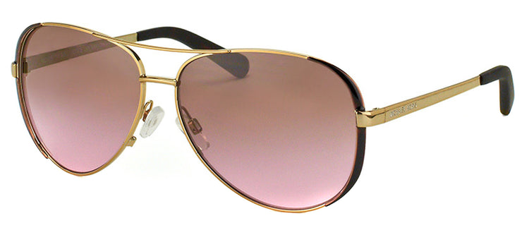 Michael Kors Chelsea MK 5004 101414 Aviator Metal Brown Sunglasses with Rose Gradient Lens