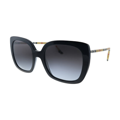 Burberry Caroll BE 4323 38538G Black Plastic Square Sunglasses Black Gradient Lens