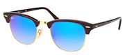 Ray-Ban Clubmaster RB 3016 990/7Q Clubmaster Plastic Tortoise/ Havana Sunglasses with Blue Flash Gradient Lens