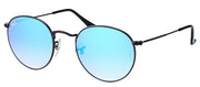 Ray-Ban RB 3447 002/4O Round Metal Black Sunglasses with Blue Flash Gradient Lens