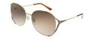 Gucci GG 0650SK 004 Round Metal Gold Sunglasses with Brown Gradient Lens
