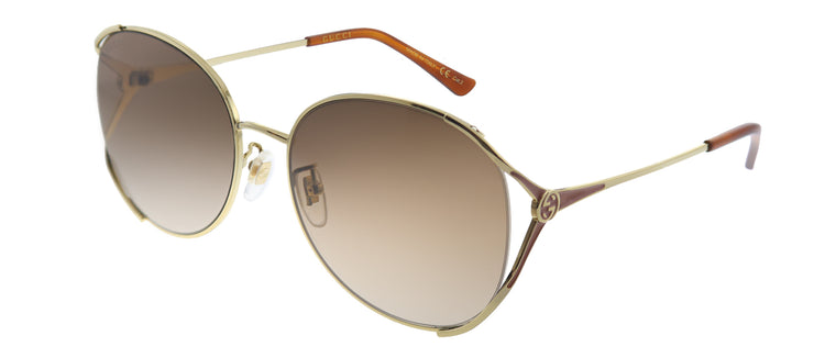 Gucci GG 0650SK 004 Round Metal Gold Sunglasses with Brown Gradient Lens