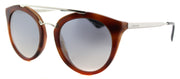 Prada Cinema PR 23SS USE5R0 Round Plastic Brown Sunglasses with Silver Mirror Lens