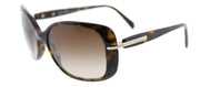 Prada PR 08OS 2AU6S1 Rectangle Plastic Tortoise/ Havana Sunglasses with Brown Gradient Lens