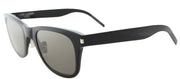 Saint Laurent SLIM SL 51 001 Rectangle Acetate Black Sunglasses with Grey Crystal Lens