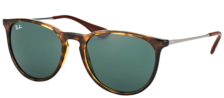 Ray-Ban Erika RB 4171 710/71 Oval Plastic Tortoise/ Havana Sunglasses with Green Lens