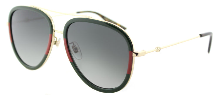 Gucci GG 0062S 003 Aviator Metal Gold Sunglasses with Grey Gradient Lens