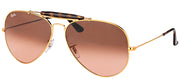 Ray-Ban Outdoorsman II RB 3029 9001A5 Aviator Metal Bronze Sunglasses with Pink Gradient Brown Lens