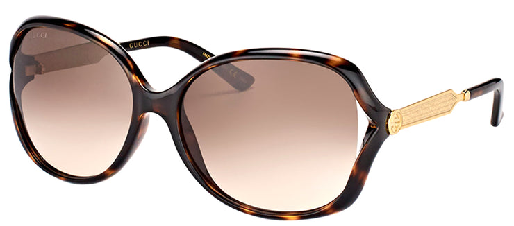 Gucci GG 0076S 003 Fashion Acetate Tortoise/ Havana Sunglasses with Brown Gradient Lens