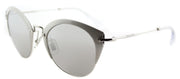 Miu Miu NIOR MU 53RS VAE2B0 Cat-Eye Metal Silver Sunglasses with Silver Mirror Lens