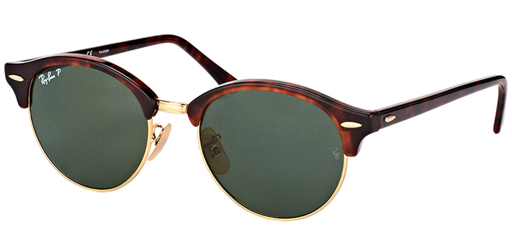 Ray-Ban RB 4246 990/58 Clubmaster Plastic Tortoise/ Havana Sunglasses with Green Polarized Lens