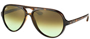 Ray-Ban Cats 5000 RB 4125 710/A6 Aviator Plastic Tortoise/ Havana Sunglasses with Green Gradient Lens