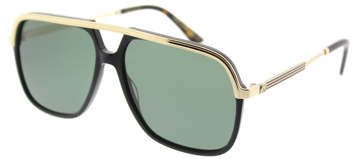 Gucci GG 0200S 001 Fashion Metal Black Sunglasses with Green Lens