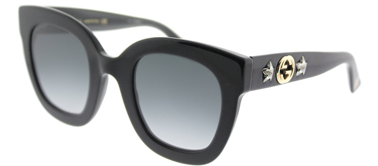 Gucci GG 0208S 001 Fashion Acetate Black Sunglasses with Grey Gradient Lens