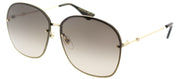 Gucci GG 0228S 003 Oval Metal Gold Sunglasses with Brown Gradient Lens