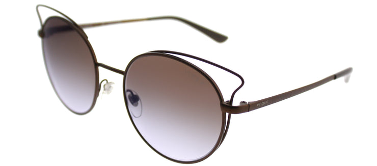 Vogue VO 4048S 5074B7 Cat-Eye Metal Brown Sunglasses with Violet Gradient Mirror Lens