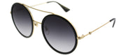 Gucci GG 0061S 001 Round Metal Black Sunglasses with Grey Gradient Lens