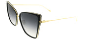 Dita Sunbird DT 21013-A-BLK-GLD Cat-Eye Metal Black Sunglasses with Dark Grey Gradient AR Lens