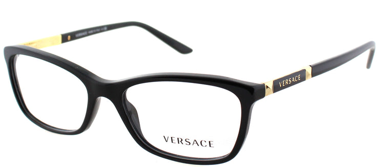 Versace VE 3186 GB1 Rectangle Plastic Black Eyeglasses with Demo Lens