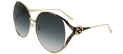 Gucci GG 0225S 001 Round Metal Gold Sunglasses with Grey Gradient Lens