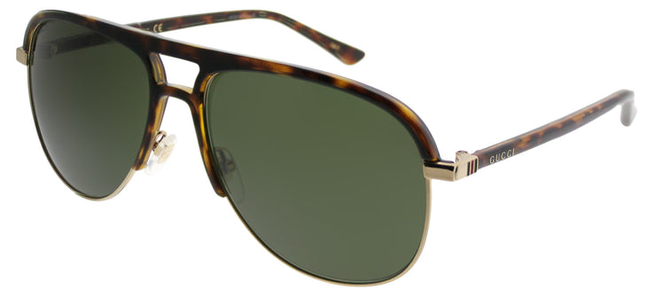 Gucci GG 0292S 003 Aviator Acetate Tortoise/ Havana Sunglasses with Green Lens