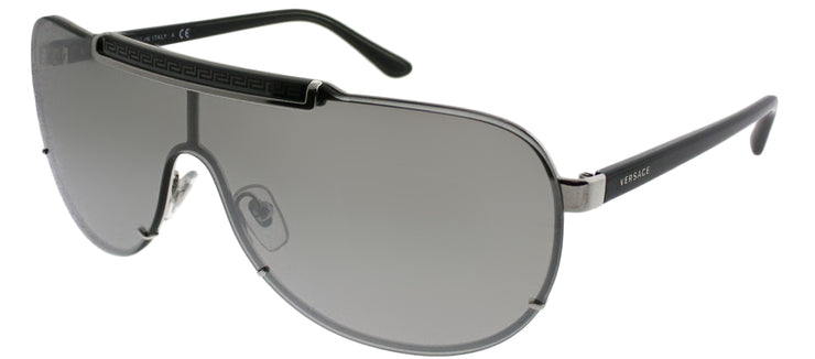 Versace VE 2140 10006G Aviator Metal Silver Sunglasses with Silver Mirror Lens