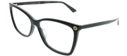 Gucci GG 0025O 001 Rectangle Acetate Black Eyeglasses with Demo Lens